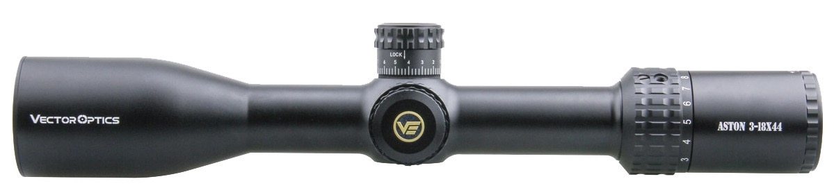 Optics Aston 3-18x44 Tactical riflescope showcasing its sleek design and advanced features for precision shooting.